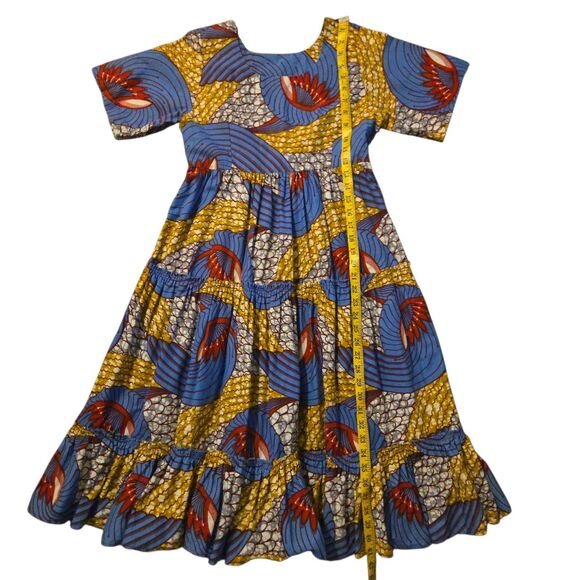 Art To Wear Artsy Maxi Dress Small Thick Cotton Fall School Tiered Ruffle Modest - Picture 4 of 6